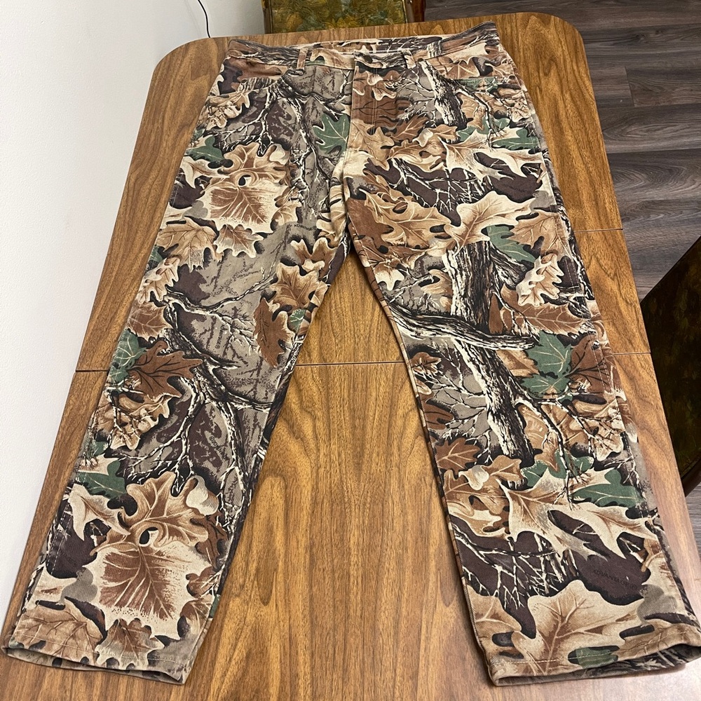 Wrangler Rugged Wear Men's Camo Pants 38x30 Vintage Advantage Hunting